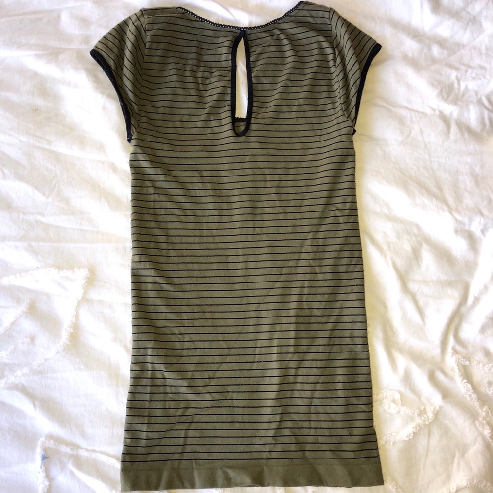 Free People Stretchy Military Green Cap Sleeve Top - Picture 2 of 4